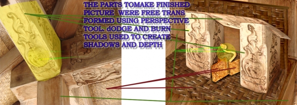 Creation of Wood Snake Carving on Straw Ma: Step 1